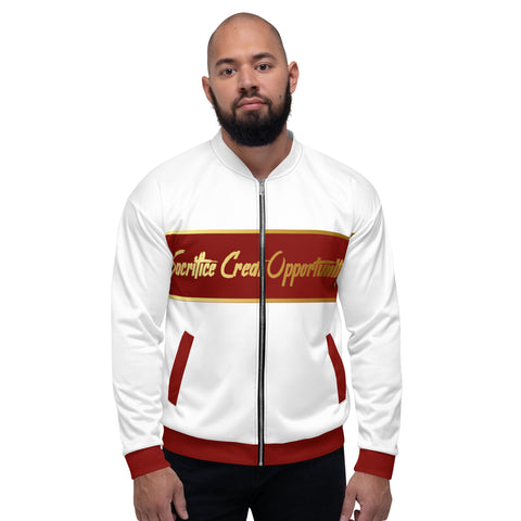 Fall of Sacrifice | Red and Gold Bomber Jacket