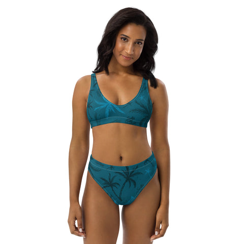 Summer of Sacrifice Blue Recycled high-waisted bikini